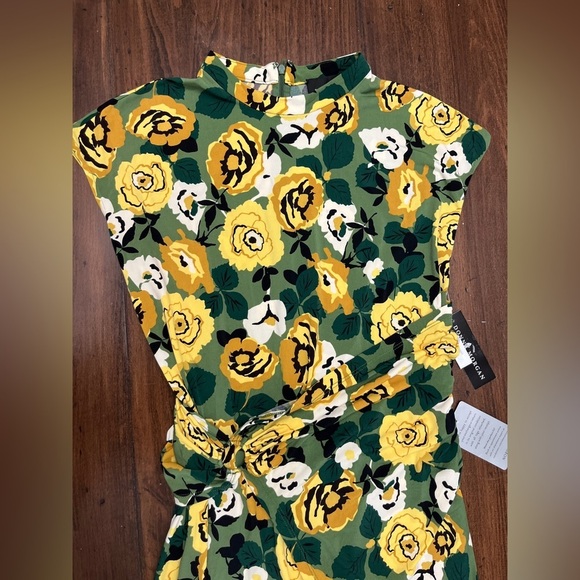 Donna Morgan Garden Floral Midi Dress Size 2 Wrap Front Asymmetrical Hem Spring - Picture 6 of 16